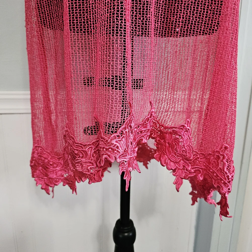 •Simply Noelle Pink Sheer Sleeveless Dress/Coverup